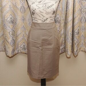 Ann Taylor Factory Tan Cotton/Spandex Midi skirt - Size 4